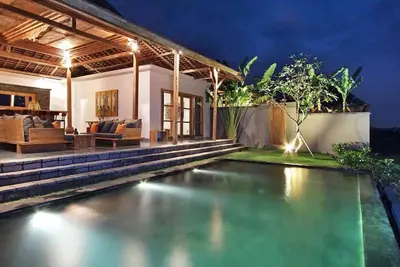 Image de 2 chambres avec vue sur les rizières en terrasses, piscine privée