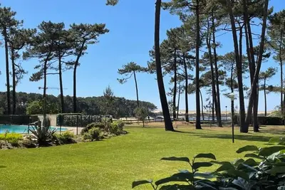Image de Charmant T2 avec piscine et terrasse face au lac, parking privé, animaux acceptés