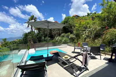 appartement Apollinaire, superbe vue mer, piscine privée, plages, commerces