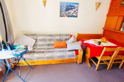 Image de Studio 4 pers. avec balcon sud, accès direct aux pistes et commerces, Tignes