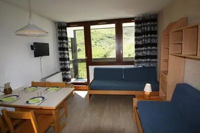 Image de Studio soigné à Tignes avec balcon sud, proche pistes et commerces