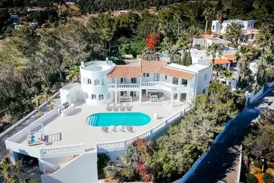 Image de Nouveau Adorable Panorama Vue Océan Villa Multicolore Led Piscine 10pax Ibiza Ville