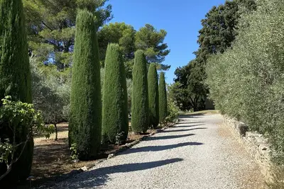 Image de maison avec piscine au calme, sud Luberon, entre vignes et oliviers