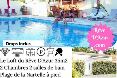 Image de T3/ 35m2 au Rêve d'azur, plage de la Nartelle, piscine & draps inclus