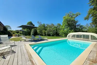 Image de Longère bretonne avec piscine dans le Golf du Morbihan (Vannes, Carnac, Auray)