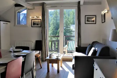 Image de Studio rénové, mezzanine, 6 pers, balcon, proche téléski