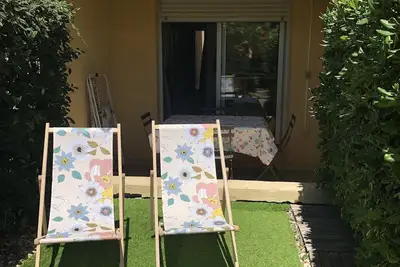 Image de Studio 4 personnes, terrasse et jardin privés, à 2min de la plage