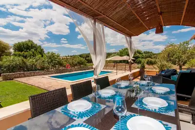 Image de Belle villa Finca Son Asopa I avec vue sur la montagne, piscine, Wi-Fi, jardin et terrasse ; parking disponible