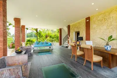 Image de Villa cachée entourée de rizières luxuriantes