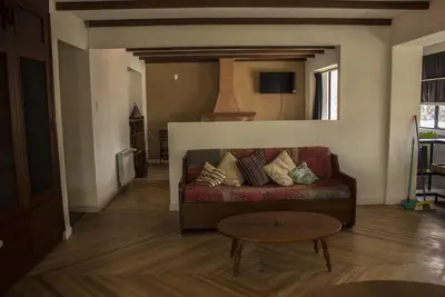 Image de Heating, garden and fireplace. Studio type