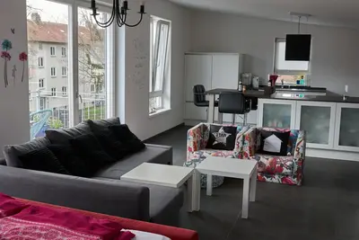 Image de Loft apartment, 60 sqm, living room/bedroom with sofa bed and double bed, balcony