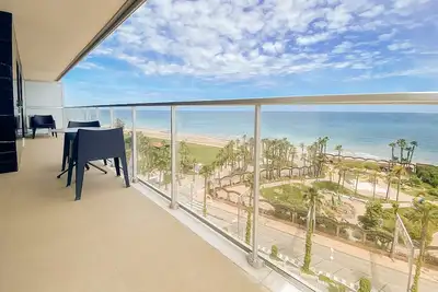 Corner front with sea views, brand new first line beach.