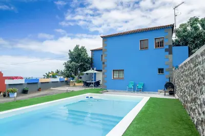 Image de Maison de vacances \"Casa las Cañas\" avec vue sur la montagne, vue sur la mer, piscine et terrasse