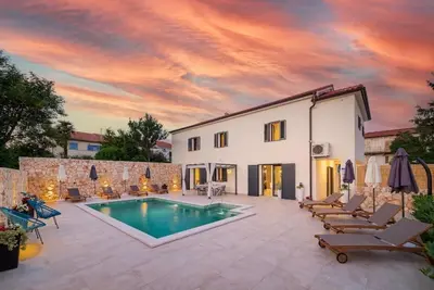 Spacious villa Ivy with an outdoor pool in a quiet area on Krk