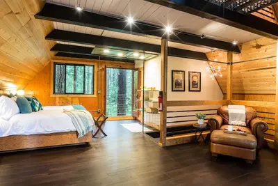 Romantic Treetop Cabin near Mt Baker - Perfect Couples Hideaway with private hot Tub and Fireplace