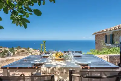Image de Maison de vacances \"Petit Paradis à Banyalbufar\" avec vue sur l'océan et la montagne et terrasse