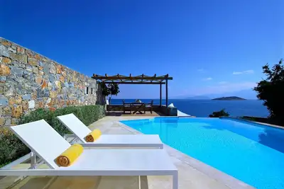 Luxury Crete Villa | Sea View Villa | Private Pool | Ocean Front | 3 Bdr | Nikolaos