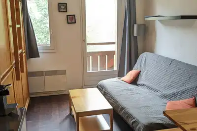 Studio central avec balcon et vues sur pistes - 3 couchages