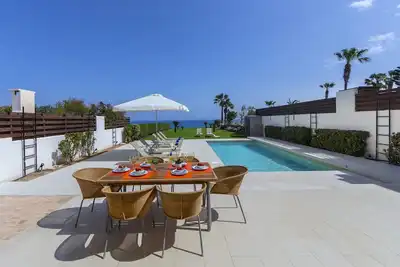 You and Your Family will Love this 5 Star Beachfront Villa, Protaras Villa 1536