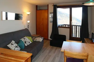 Image de Studio 4 pers, centre station, skis aux pieds