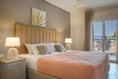Image de Appartement de luxe a Cephalonie | Appartement Tangerine | 1 chambre | Piscine | Vue sur la mer | Ka
