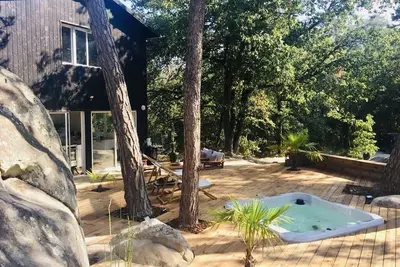 Image de Maison atelier d'artiste dans les arbres et jacuzzi, 50 km de Paris