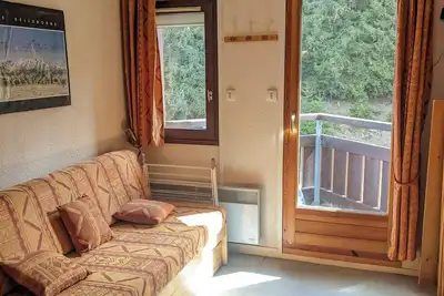 Studio cosy au pied des pistes avec balcon, 3 couchages