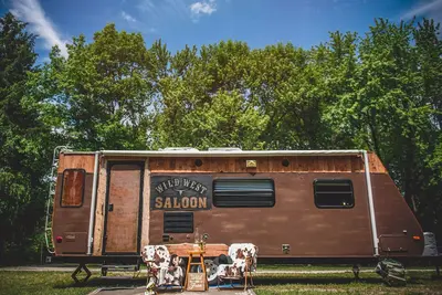 Image de Unique Wild West Saloon camper on Lake Simcoe