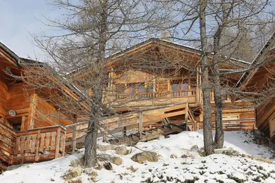 Image de Chalet en bois 6 pers, terrasse panoramique sud-ouest - ski aux pieds- calme