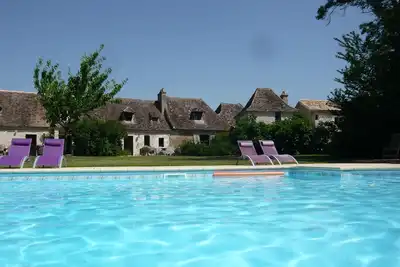 Image de luxury gite for couples, no children. Peace, great views, large pool and spa.