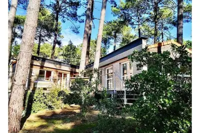 Image de Maison dans les pins entre lac et océan