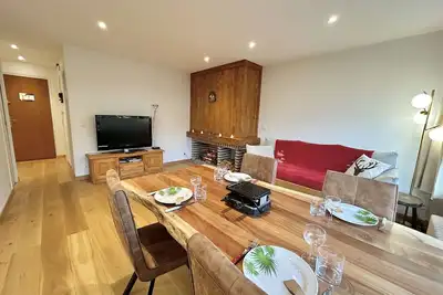 Image de Studios + Cabine à Megève, 4 Couchages, 500m des Remontées, Balcon Sud, Parking Inclus