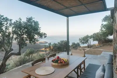 Image de A house in an olive grove with a unique view to the Aegean sea.