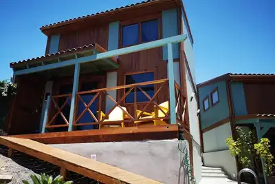 Image de Maison de vacances 'Las Hermanas I' avec vue mer et montagne, piscine partagée et jardin
