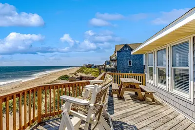 Oceanfront house with private hot tub, central Ac, and WiFi