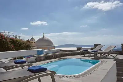 Villa de luxe à Santorin | Villa Junior | 1 chambre | Superbes vues sur la mer | Fira