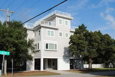 Large home with a private swimming pool located at South Litchfield Beach in Pawleys Island.