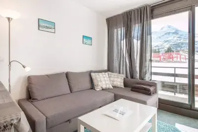 Image de Studio cosy pour 4 avec balcon et Wi-Fi, accès direct aux pistes