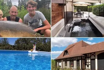 Image de Gîte de charme avec étang de pêche, piscine, jacuzzi et équipements pour toute la famille en Mayenne