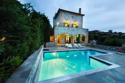 Image de Sofia, Luxury Stone Villa in Stoupa with Private Pool, Bbq and Amazing Sea View