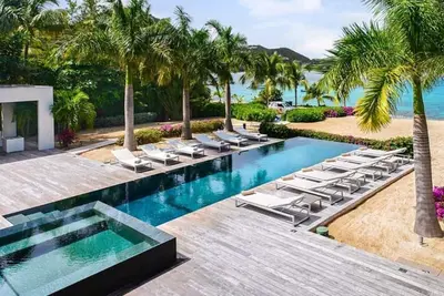 Villa Palm Beach  | Beach Front - Located in  Tropical Lorient Beach with Private Pool