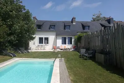 Image de Charmante Longère rénovée -piscine privée et chauffée à 300m de la plage