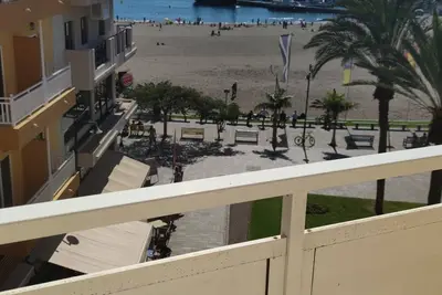 In front of the beach