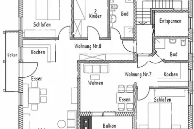 Image de Ferienwohnung Nr. 8, 70 qm Dachgeschoss, 2 Separate Schlafzimmer