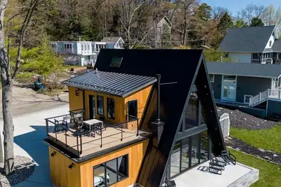 Saugatuck Harbor Luxury A-Frame, View of Downtown