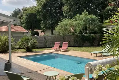Image de Villa contemporaine au calme avec piscine chauffée, Seignosse