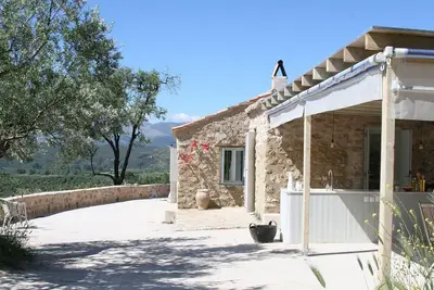 Image de Beautiful Authentic House On Top Of A Mountain, Wide View Over Sea And Mountains