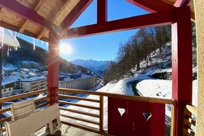 Appartement T2 confortable, 4 pers. , garage, Wifi, Barèges, proche thermes et ski-bus