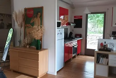Image de gite entre pierre et bois