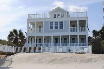 Oceanfront home at Litchfield Beach with private swimming pool and game room with pool table!